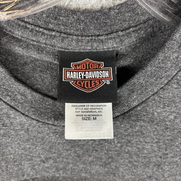 Harley-Davidson T-Shirt Men’s Medium Girl Skull Gray Fort Worth Texas - Picture 9 of 11